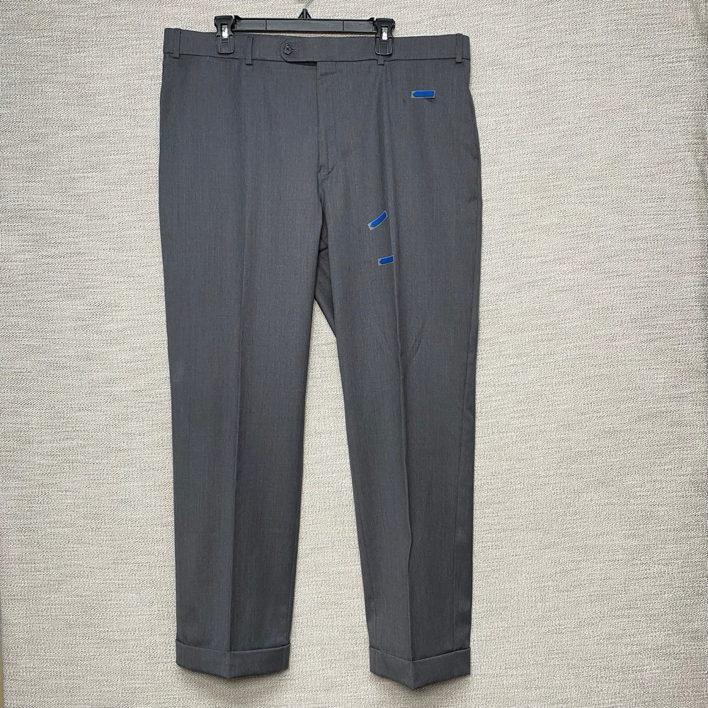 Loro Piana Super 130s Merino 6 East Dress Pants (40x30.5 Cuffed) Flat Front Gray - Picture 2 of 16